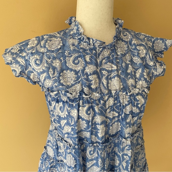 HAMPTON HOUSE Ruffle Block Print Tiered Top - Picture 3 of 7